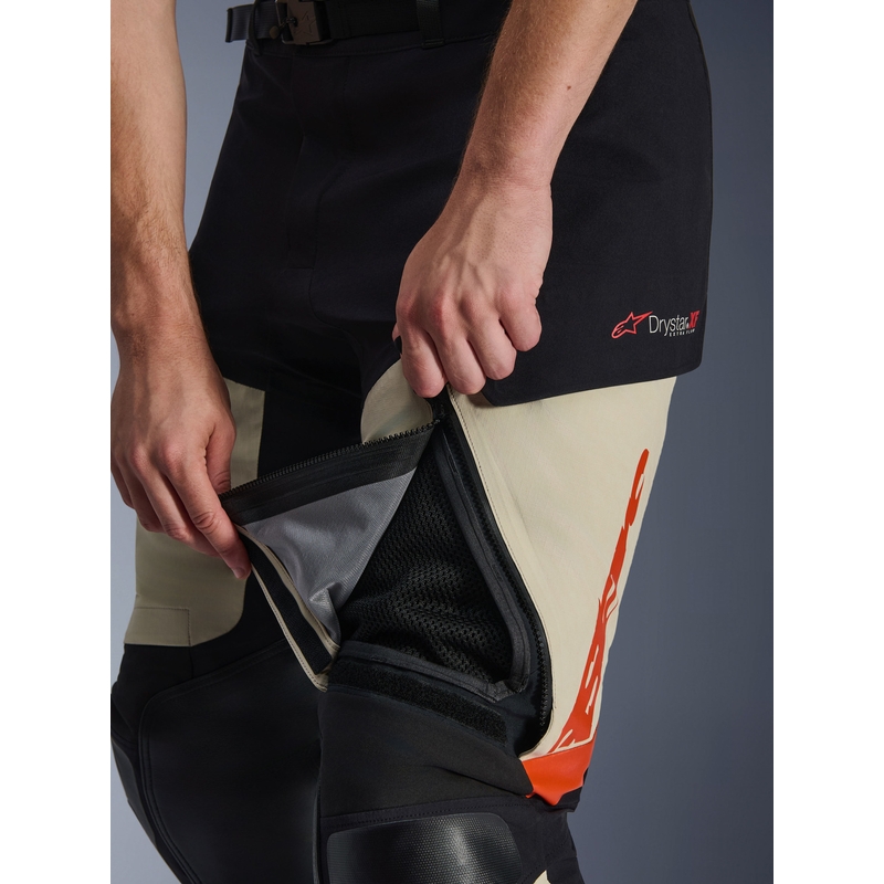 Alpinestars Halo PRO Drystar XF -moottoripyörähousut kermanvalkoinen-musta-punainen