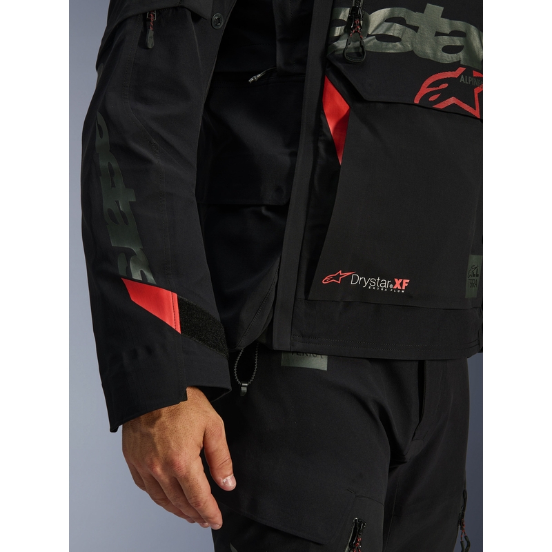 Alpinestars Halo PRO Drystar XF -moottoripyörätakki musta-tummanharmaa-punainen