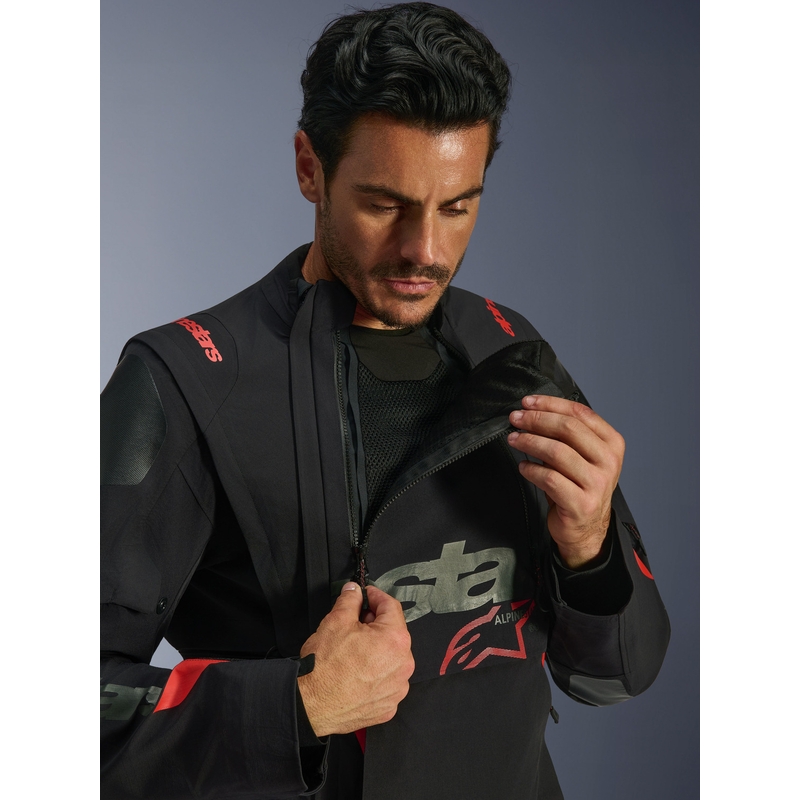 Alpinestars Halo PRO Drystar XF -moottoripyörätakki musta-tummanharmaa-punainen