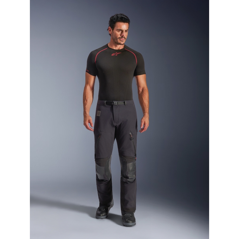 Alpinestars Halo PRO Drystar XF -moottoripyörähousut musta-tummanharmaa-punainen