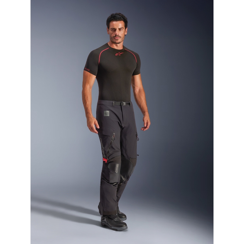 Alpinestars Halo PRO Drystar XF -moottoripyörähousut musta-tummanharmaa-punainen