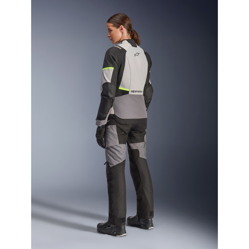 Alpinestars Stella Andes V4 Drystar Naisten Moottoripyörä Takki Tummanharmaa-Vaaleanharmaa-Musta-Fluo Keltainen