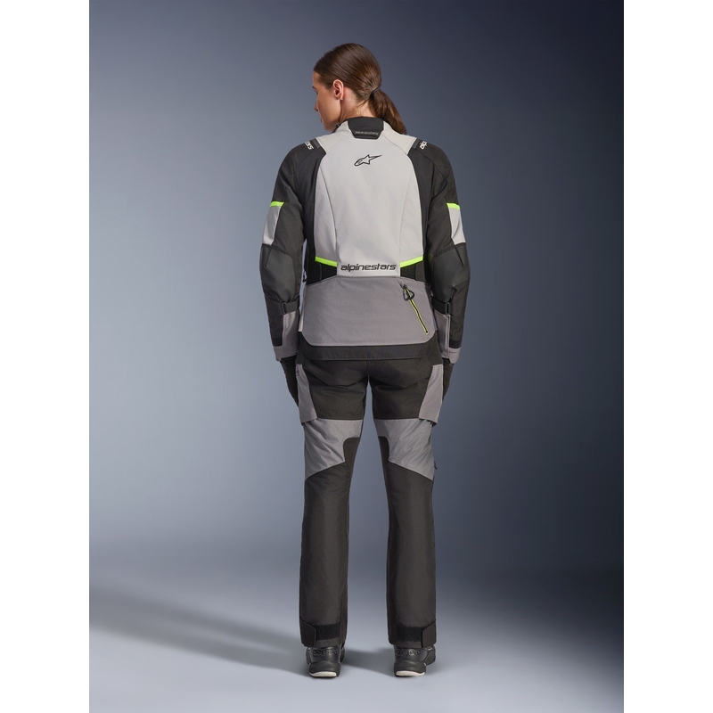 Alpinestars Stella Andes V4 Drystar Naisten Moottoripyörä Takki Tummanharmaa-Vaaleanharmaa-Musta-Fluo Keltainen