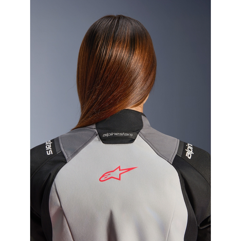 Alpinestars Stella Andes V4 Drystar Naisten Moottoripyörä Takki Tummanharmaa-Vaaleanharmaa-Musta-Punainen