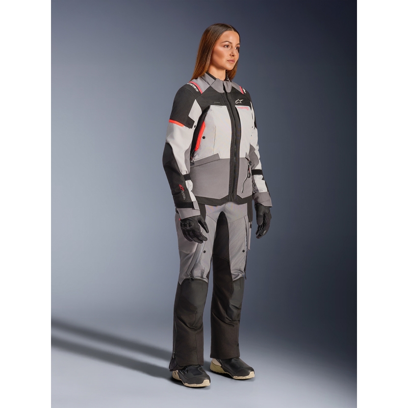 Alpinestars Stella Andes V4 Drystar Naisten Moottoripyörä Takki Tummanharmaa-Vaaleanharmaa-Musta-Punainen