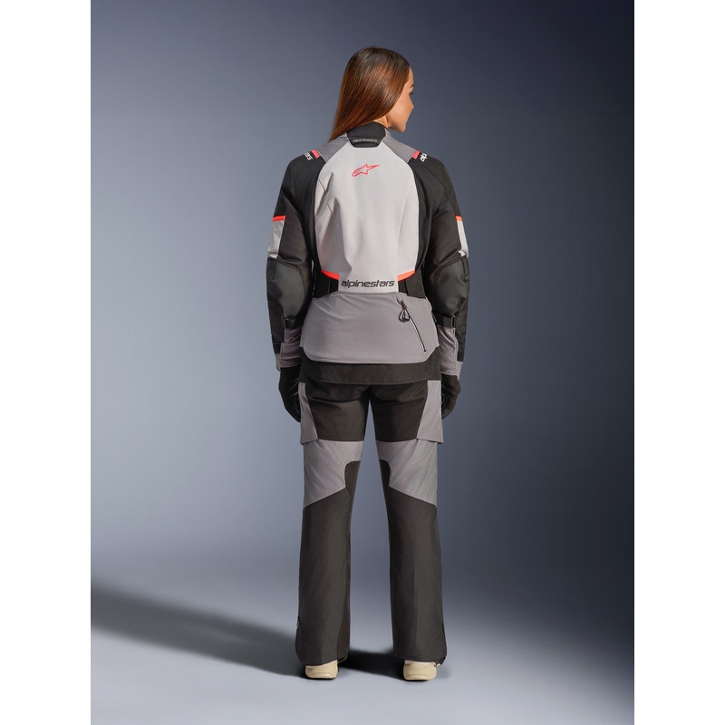 Alpinestars Stella Andes V4 Drystar Naisten Moottoripyörä Takki Tummanharmaa-Vaaleanharmaa-Musta-Punainen