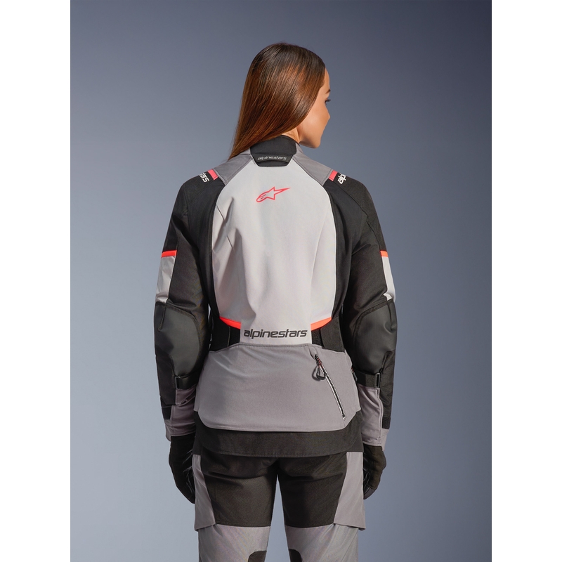 Alpinestars Stella Andes V4 Drystar Naisten Moottoripyörä Takki Tummanharmaa-Vaaleanharmaa-Musta-Punainen