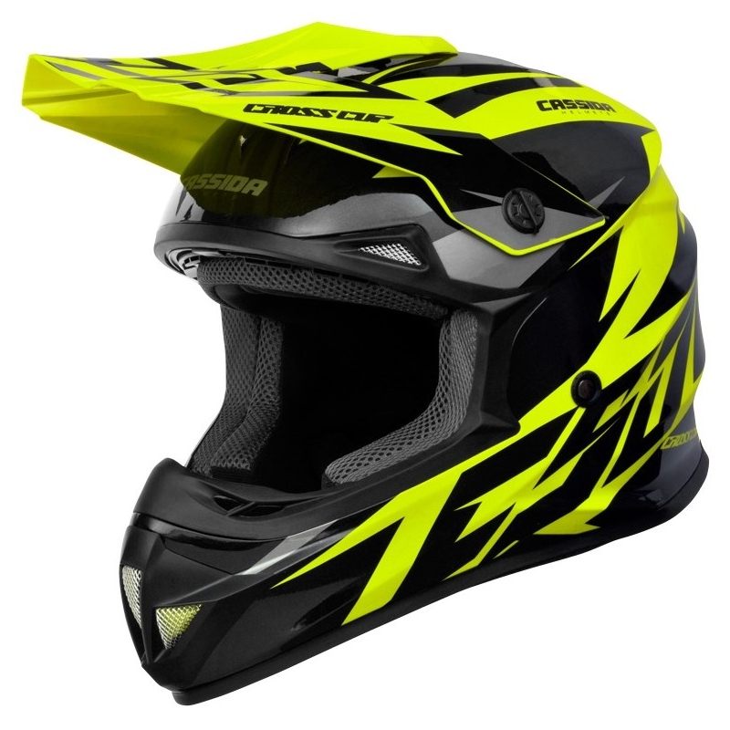 Motokrosová přilba Cassida Cross Cup Two černo-šedo-fluo žlutá