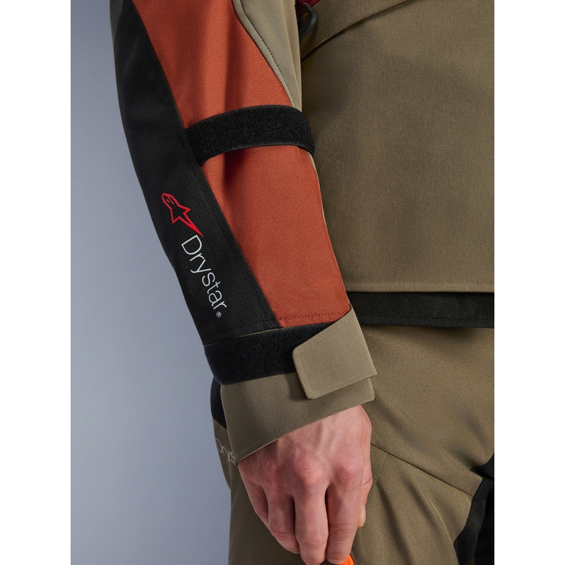 Alpinestars Andes V4 Drystar -moottoripyörätakki vaaleanruskea-tummanoranssi-musta