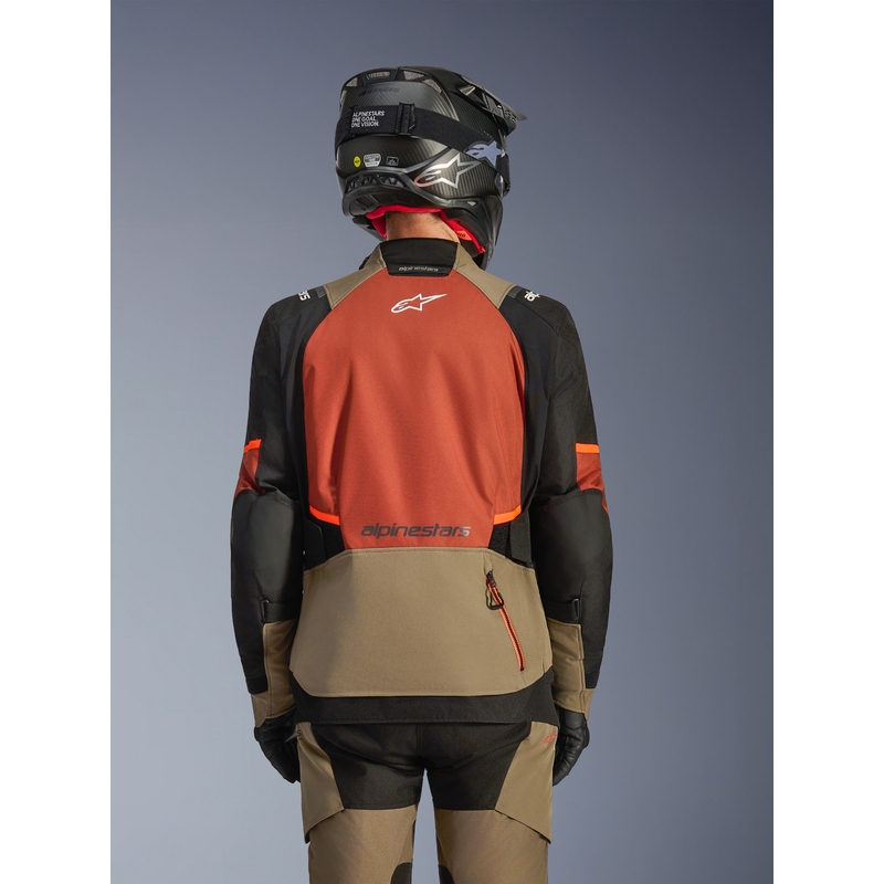 Alpinestars Andes V4 Drystar -moottoripyörätakki vaaleanruskea-tummanoranssi-musta