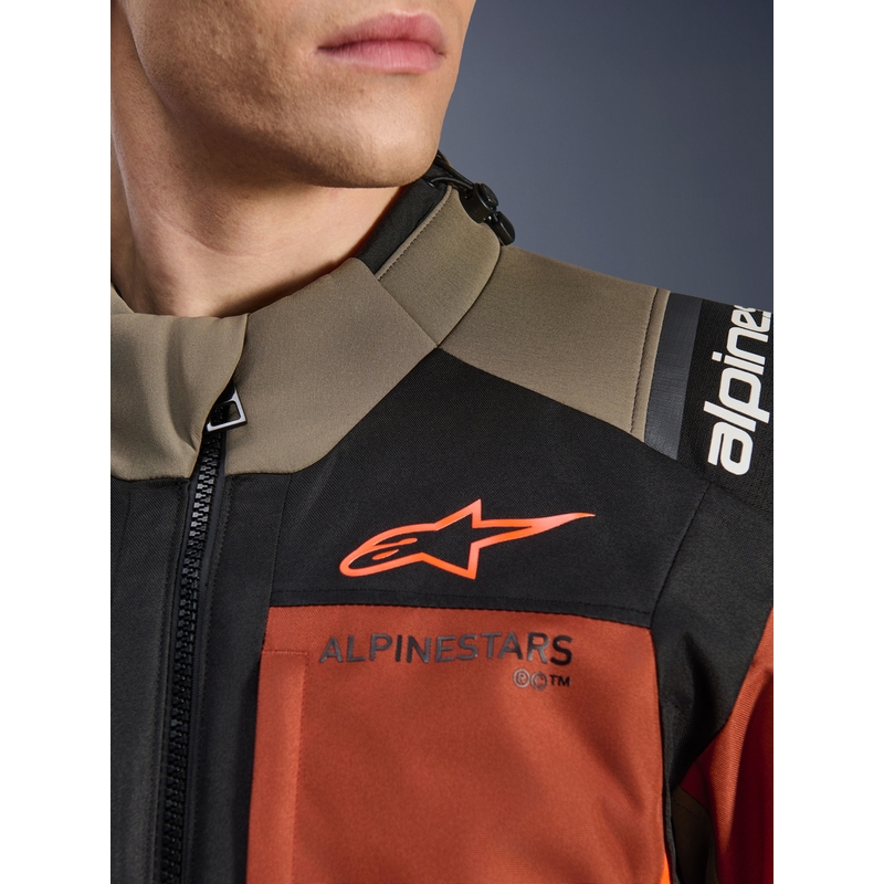 Alpinestars Andes V4 Drystar -moottoripyörätakki vaaleanruskea-tummanoranssi-musta
