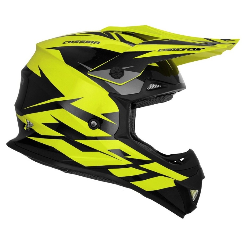 Motokrosová přilba Cassida Cross Cup Two černo-šedo-fluo žlutá