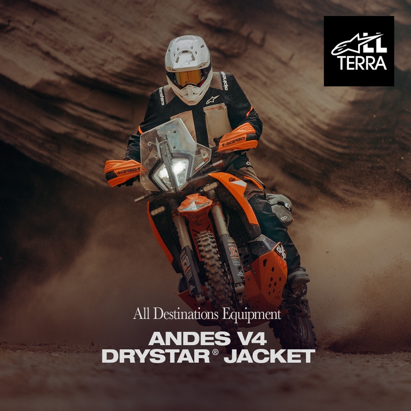 Alpinestars Andes V4 Drystar Moottoripyörä Takki Kermanvärinen-Vaaleanruskea-Musta-Fluo Oranssi