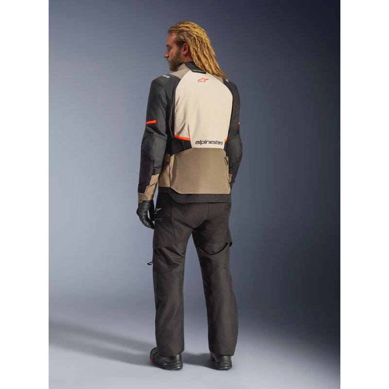 Alpinestars Andes V4 Drystar Moottoripyörä Takki Kermanvärinen-Vaaleanruskea-Musta-Fluo Oranssi