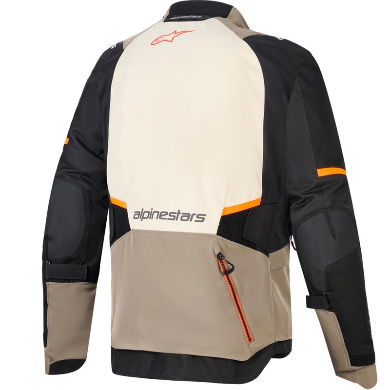 Alpinestars Andes V4 Drystar Moottoripyörä Takki Kermanvärinen-Vaaleanruskea-Musta-Fluo Oranssi