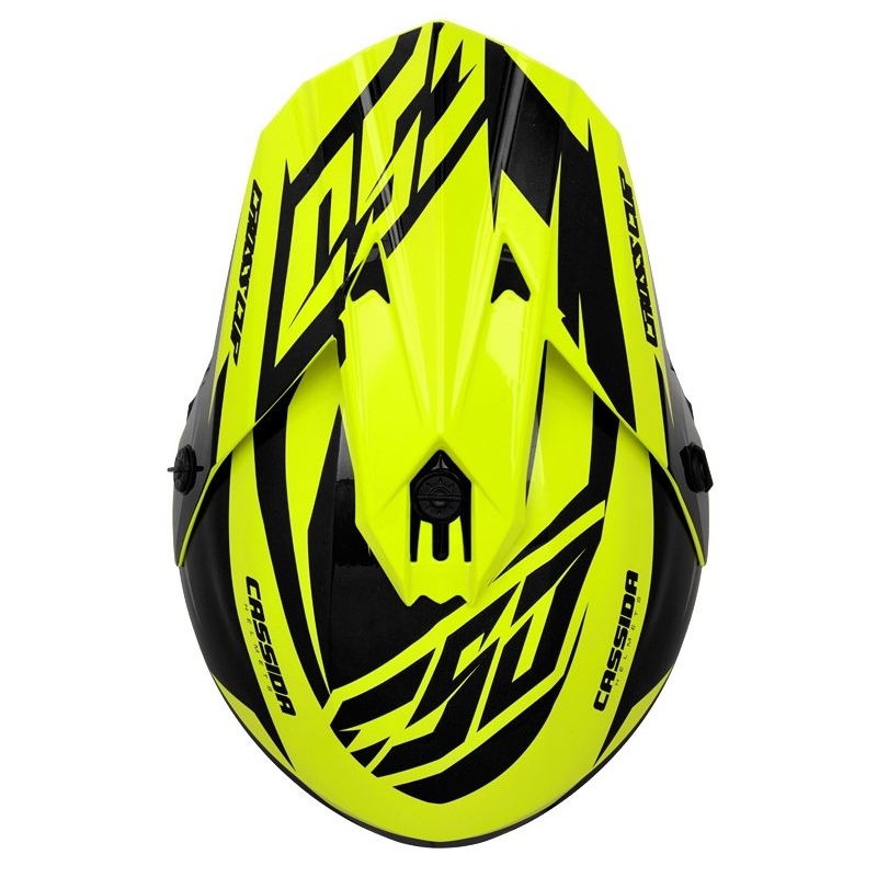 Motokrosová přilba Cassida Cross Cup Two černo-šedo-fluo žlutá