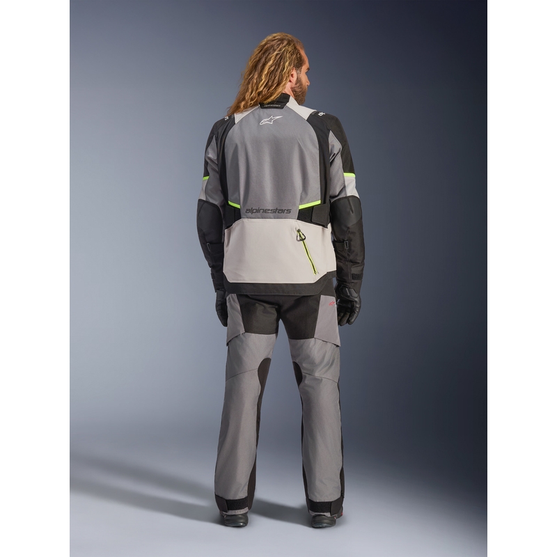 Alpinestars Andes V4 Drystar Moottoripyörä Takki Tummanharmaa-Vaaleanharmaa-Musta-Fluo Keltainen