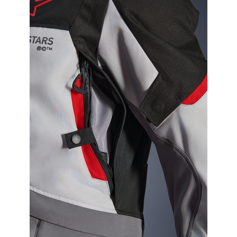 Alpinestars Andes V4 Drystar Moottoripyörä Takki Tummanharmaa-Vaaleanharmaa-Musta-Punainen