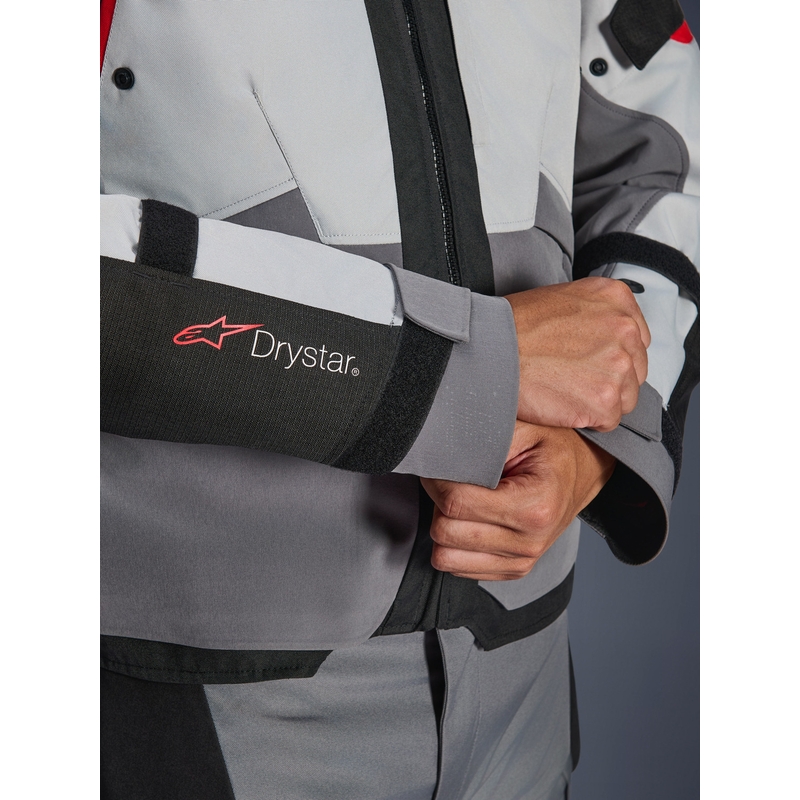 Alpinestars Andes V4 Drystar Moottoripyörä Takki Tummanharmaa-Vaaleanharmaa-Musta-Punainen