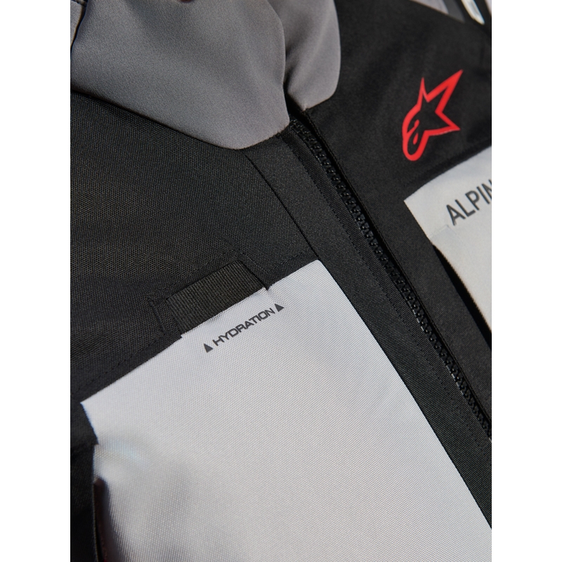 Alpinestars Andes V4 Drystar Moottoripyörä Takki Tummanharmaa-Vaaleanharmaa-Musta-Punainen