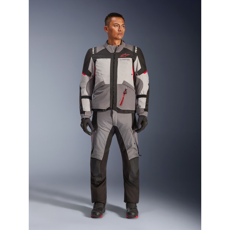 Alpinestars Andes V4 Drystar Moottoripyörä Takki Tummanharmaa-Vaaleanharmaa-Musta-Punainen