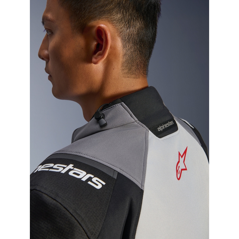 Alpinestars Andes V4 Drystar Moottoripyörä Takki Tummanharmaa-Vaaleanharmaa-Musta-Punainen