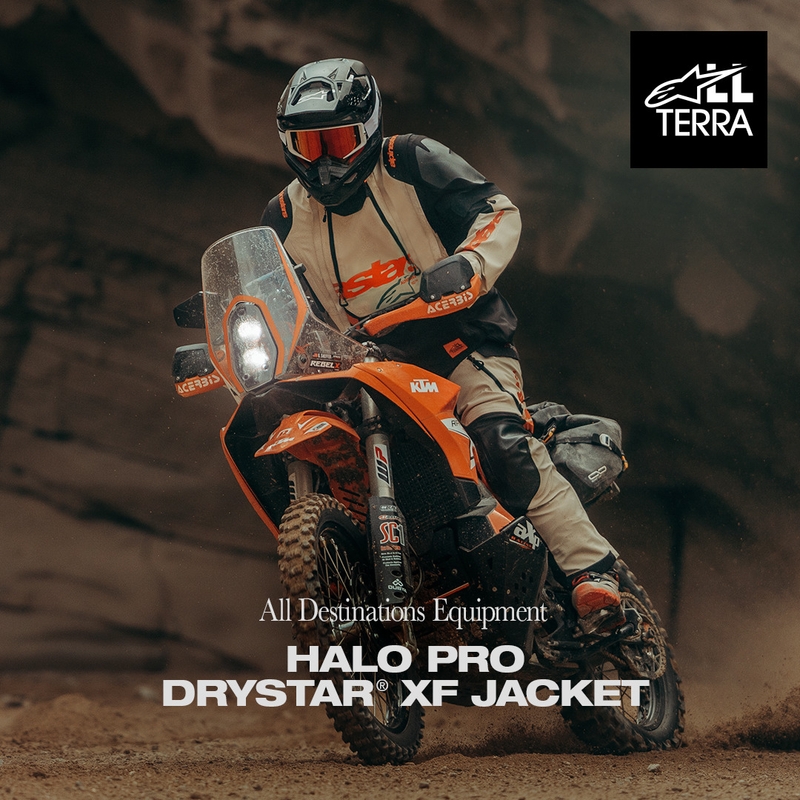 Alpinestars Halo PRO Drystar XF Moottoripyörä Takki Kermanvalkoinen-Musta-Punainen