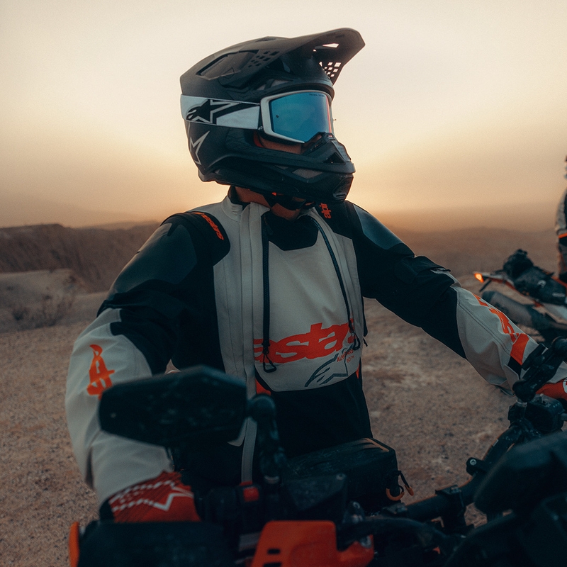 Alpinestars Halo PRO Drystar XF Moottoripyörä Takki Kermanvalkoinen-Musta-Punainen