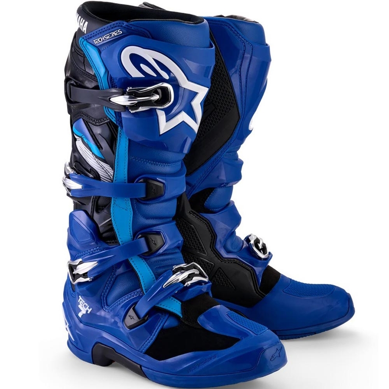 Alpinestars TECH 7 YAMAHA motocrossisaappaat sini-valko-mustat mallisto