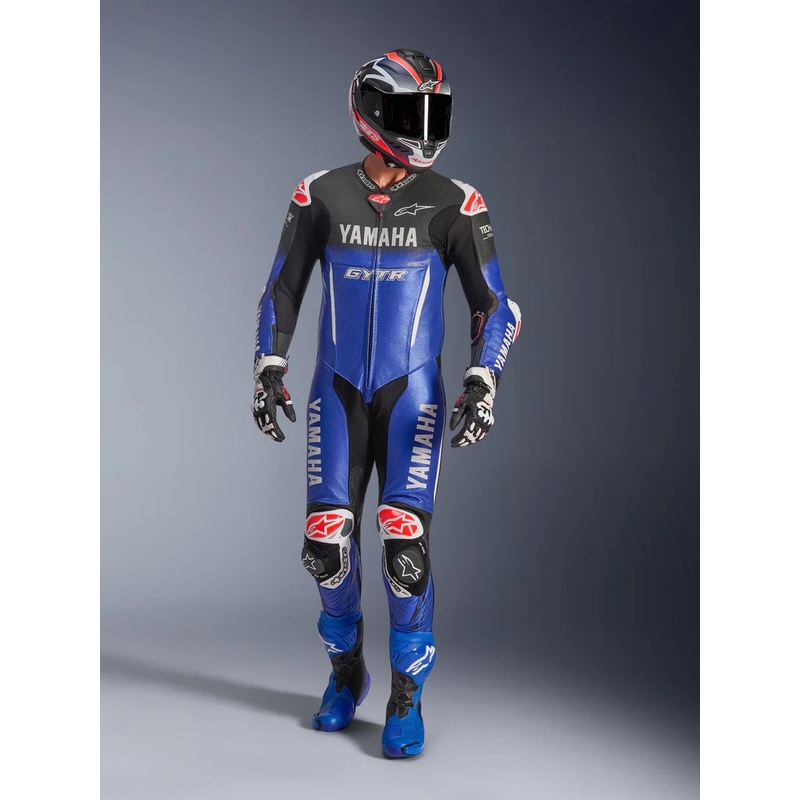 Nahkainen moottoripyöräpuku Alpinestars GP-R7 YAMAHA GYTR TECH-AIR -mallistoon, yhteensopiva sini-musta-valko-punainen