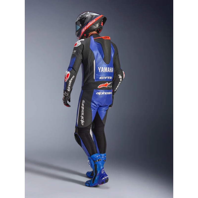 Nahkainen moottoripyöräpuku Alpinestars GP-R7 YAMAHA GYTR TECH-AIR -mallistoon, yhteensopiva sini-musta-valko-punainen