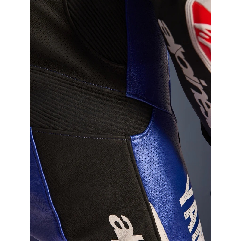 Nahkainen moottoripyöräpuku Alpinestars GP-R7 YAMAHA GYTR TECH-AIR -mallistoon, yhteensopiva sini-musta-valko-punainen