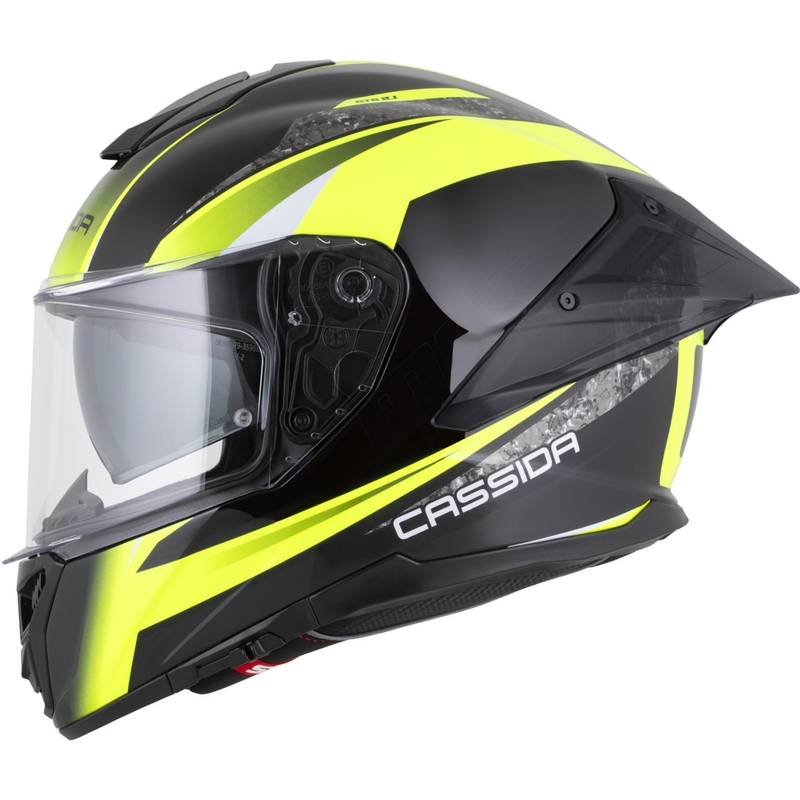 Cassida Integral GTS 2.1 Mega täysikokoinen moottoripyöräkypärä musta-fluo keltainen-valkoinen