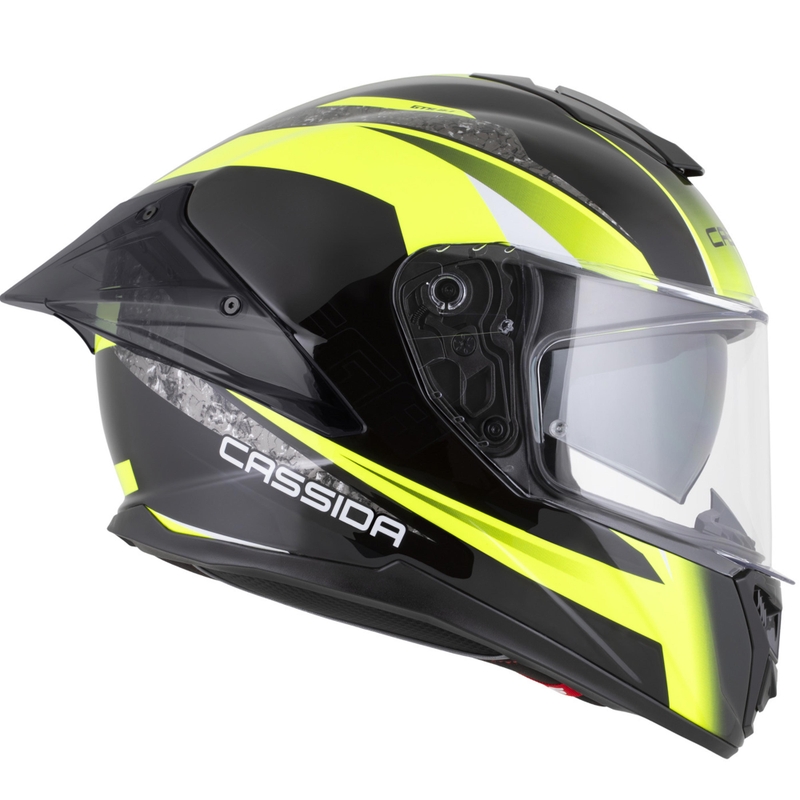 Cassida Integral GTS 2.1 Mega täysikokoinen moottoripyöräkypärä musta-fluo keltainen-valkoinen
