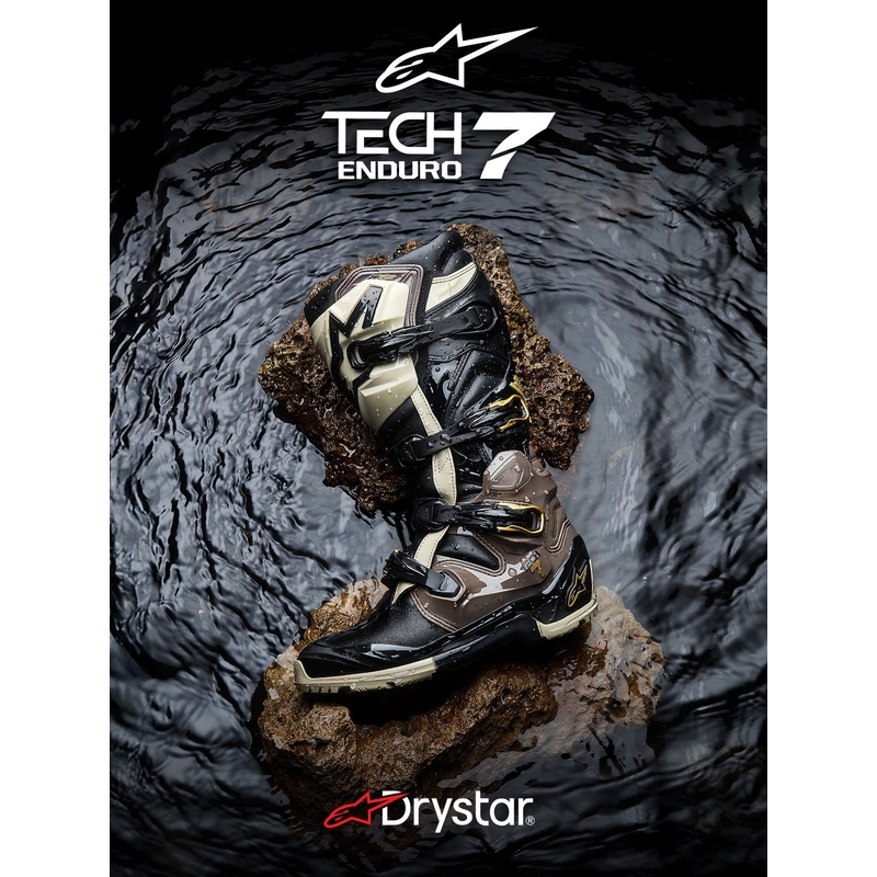 Alpinestars TECH 7 Enduro Drystar MP-saappaat Musta-Tummanharmaa-Kulta