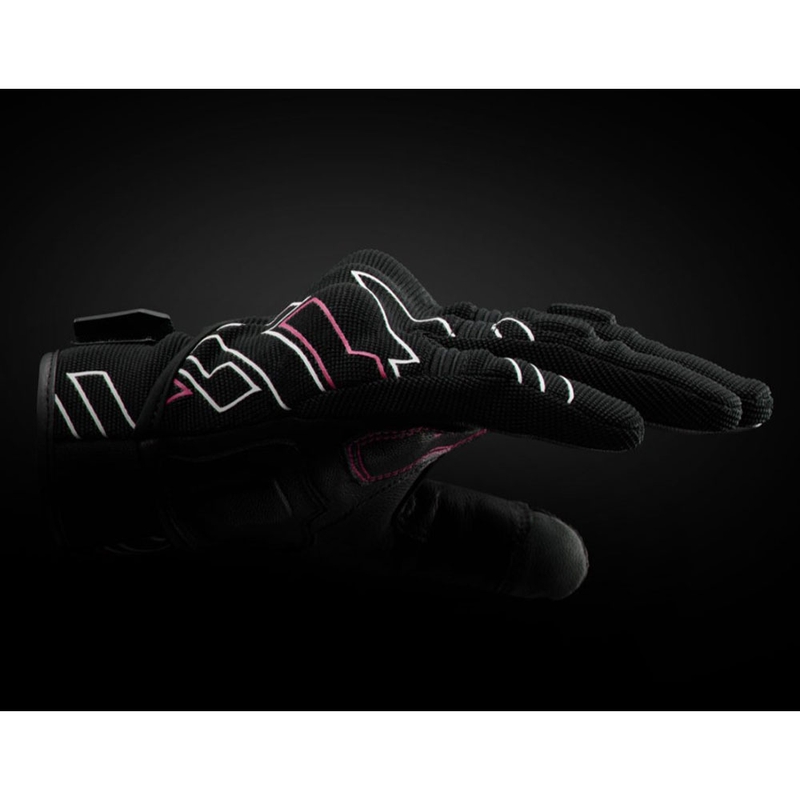 Naisten moottoripyörähanskat Furygan Jet Neon D3O® Evo musta-valko-pinkki