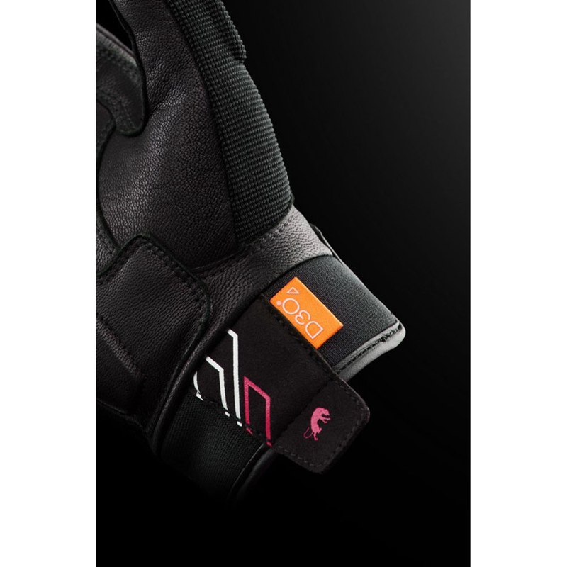 Naisten moottoripyörähanskat Furygan Jet Neon D3O® Evo musta-valko-pinkki