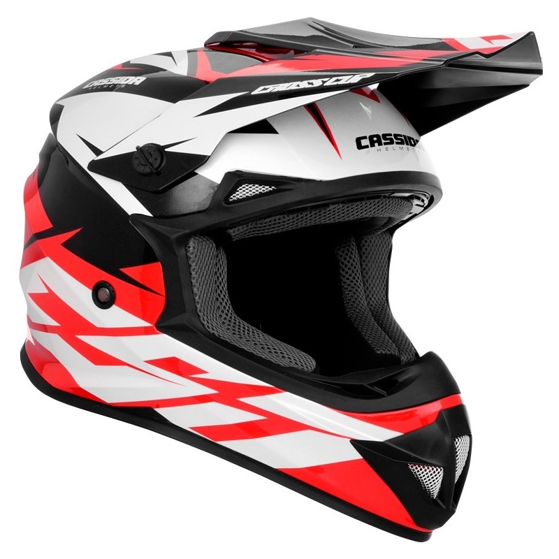 Motokrosová přilba Cassida Cross Cup Two černo-bílo-červená