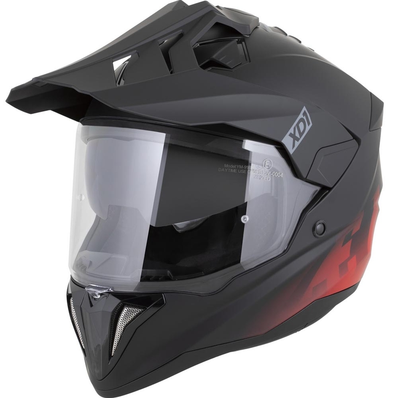 Enduro-moottoripyöräkypärä ZED XD1 mattamusta-punainen