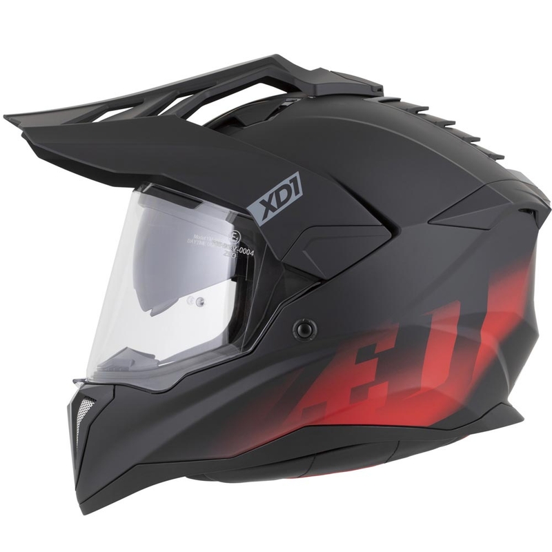 Enduro-moottoripyöräkypärä ZED XD1 mattamusta-punainen