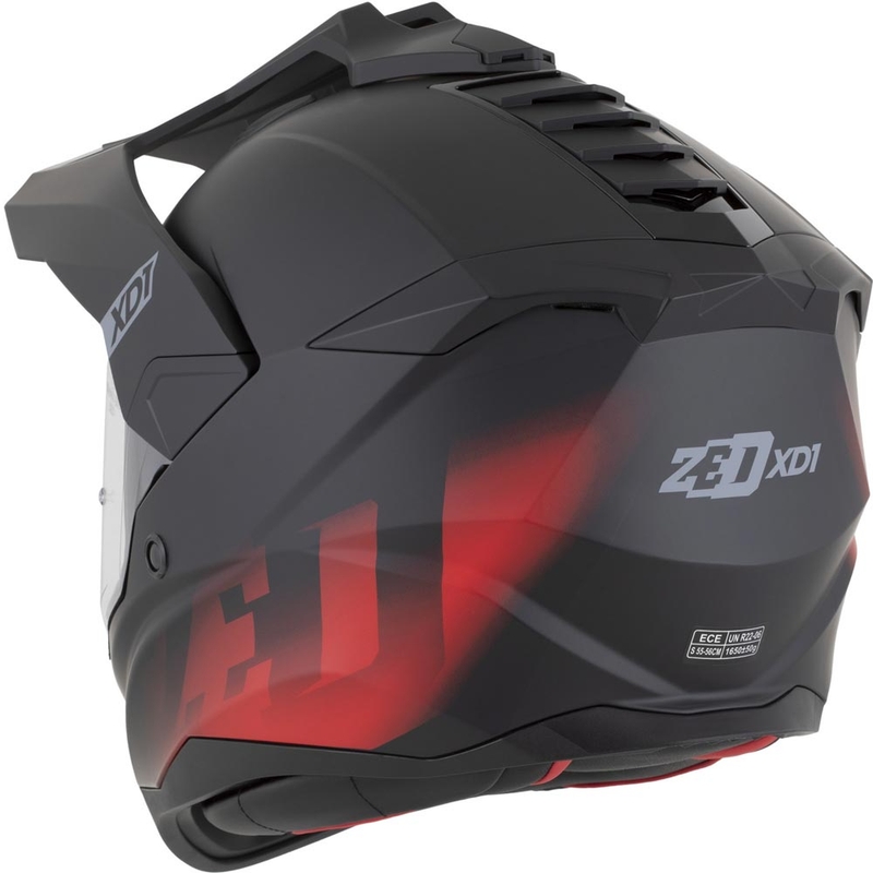 Enduro-moottoripyöräkypärä ZED XD1 mattamusta-punainen