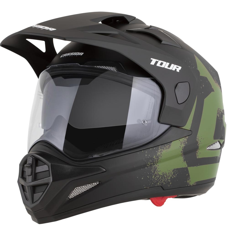Enduro-moottoripyöräkypärä Cassida Tour 2.0 Crew mattamusta-tummanvihreä