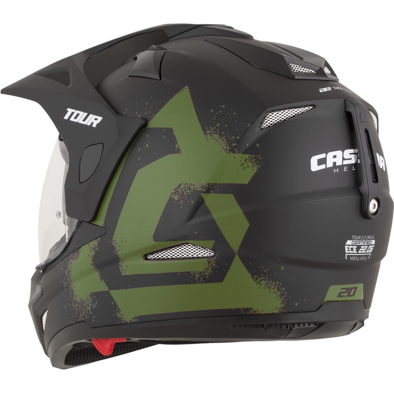 Enduro-moottoripyöräkypärä Cassida Tour 2.0 Crew mattamusta-tummanvihreä