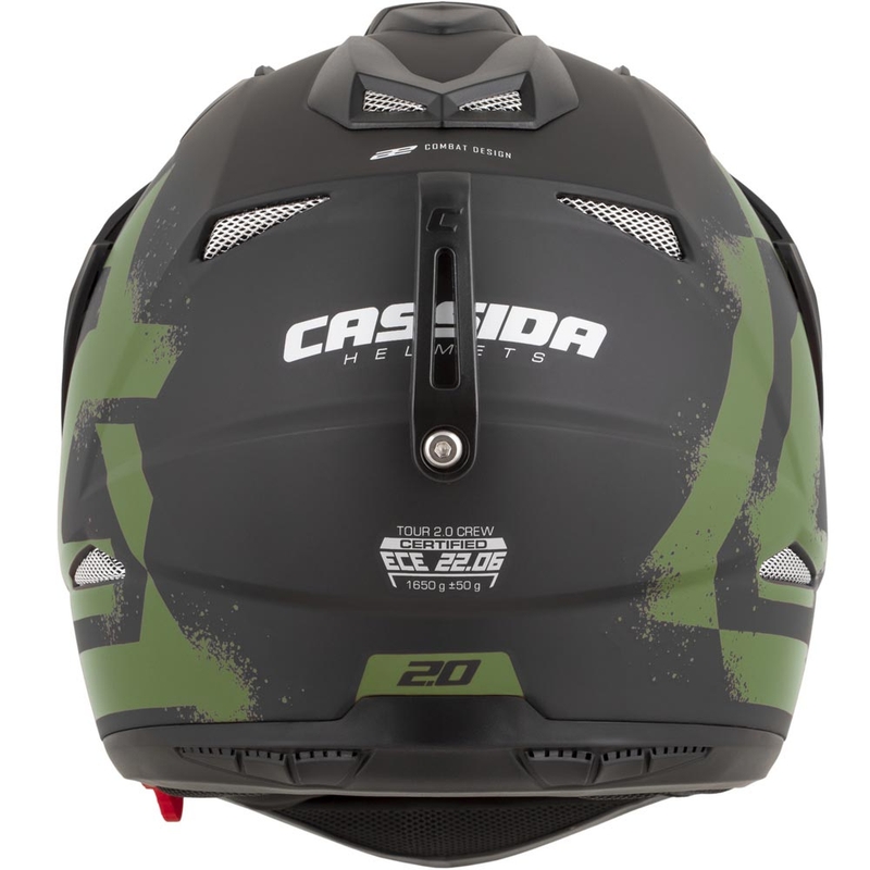 Enduro-moottoripyöräkypärä Cassida Tour 2.0 Crew mattamusta-tummanvihreä