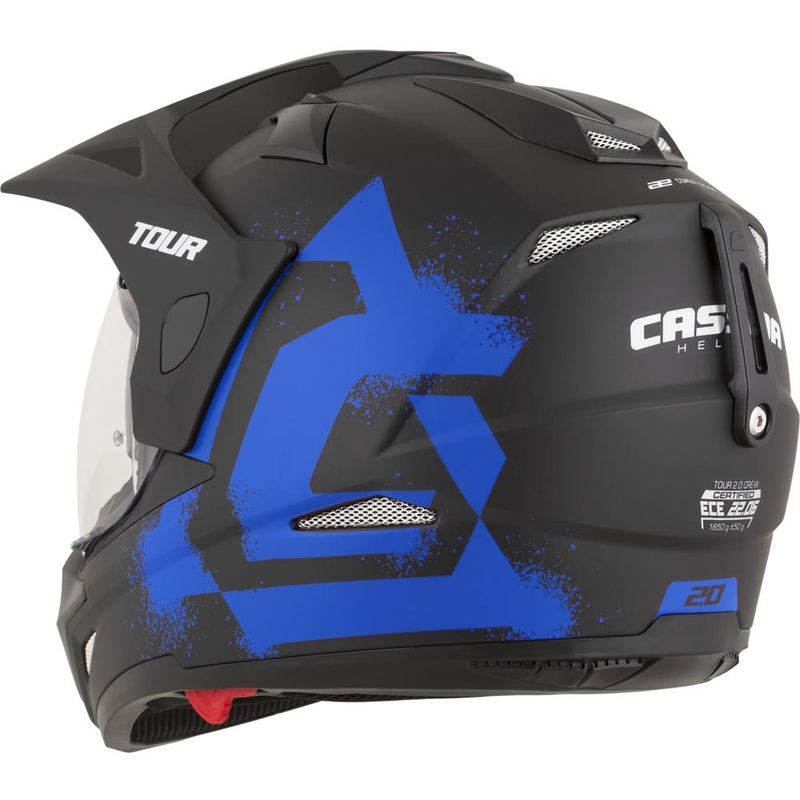 Enduro-moottoripyöräkypärä Cassida Tour 2.0 Crew mattamusta-sininen