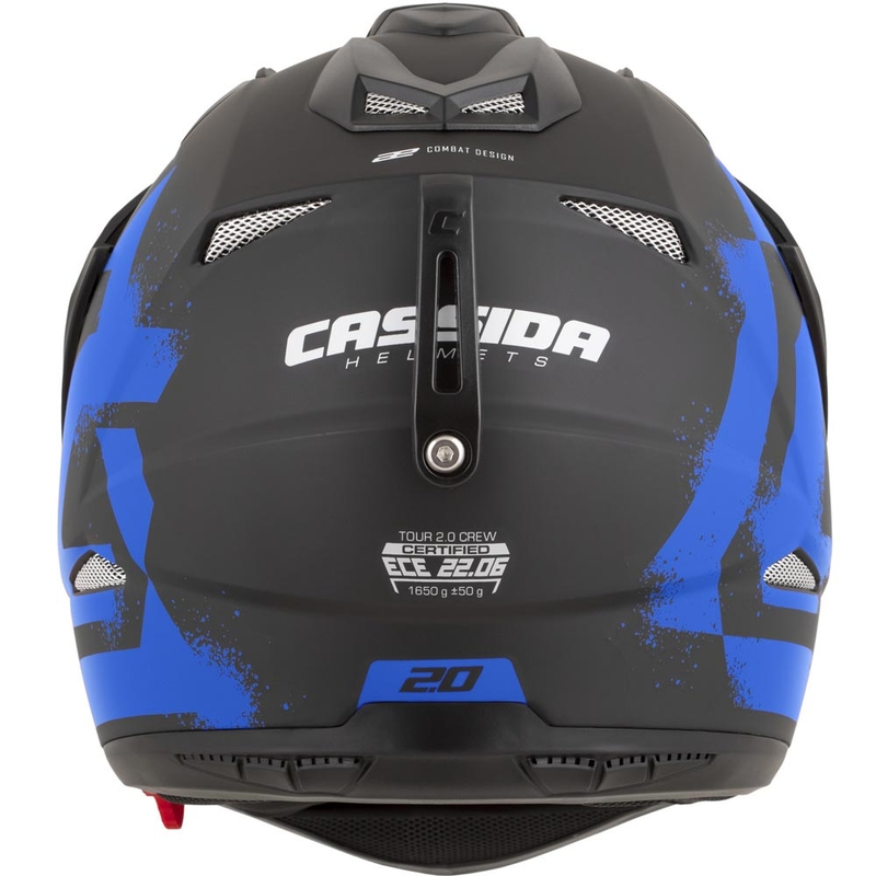 Enduro-moottoripyöräkypärä Cassida Tour 2.0 Crew mattamusta-sininen