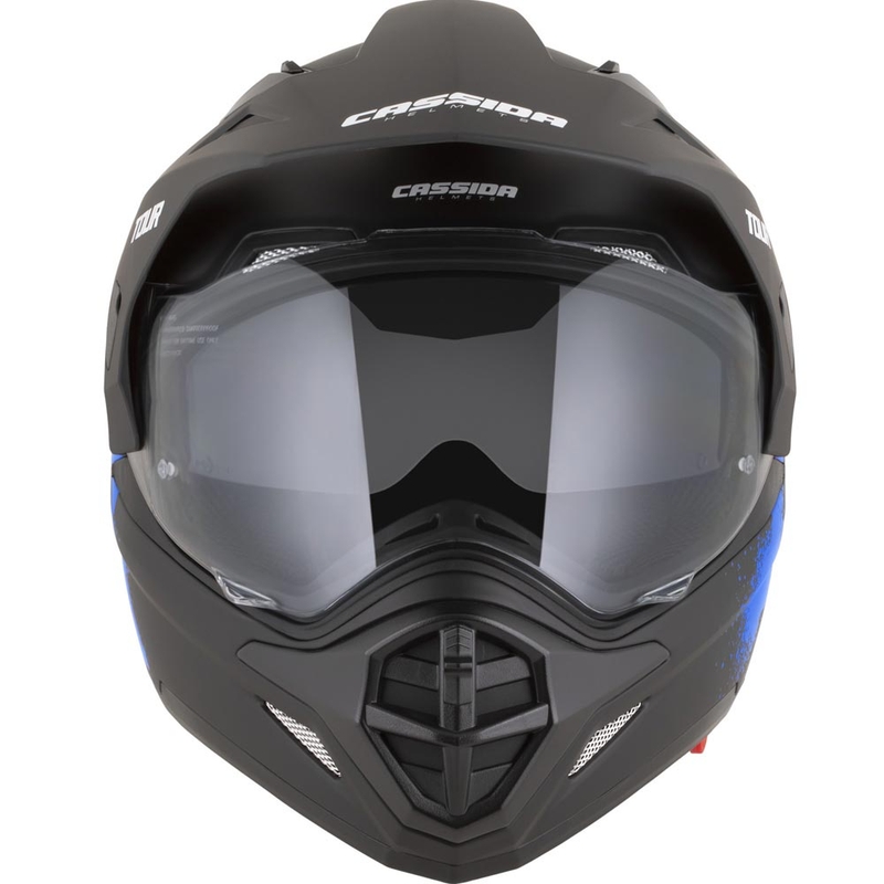Enduro-moottoripyöräkypärä Cassida Tour 2.0 Crew mattamusta-sininen