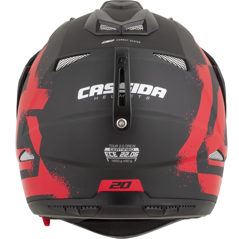 Enduro-moottoripyöräkypärä Cassida Tour 2.0 Crew mattamusta-punainen