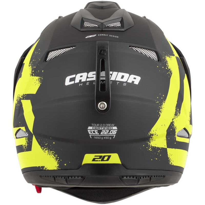Enduro-moottoripyöräkypärä Cassida Tour 2.0 Crew mattamusta-fluo-keltainen