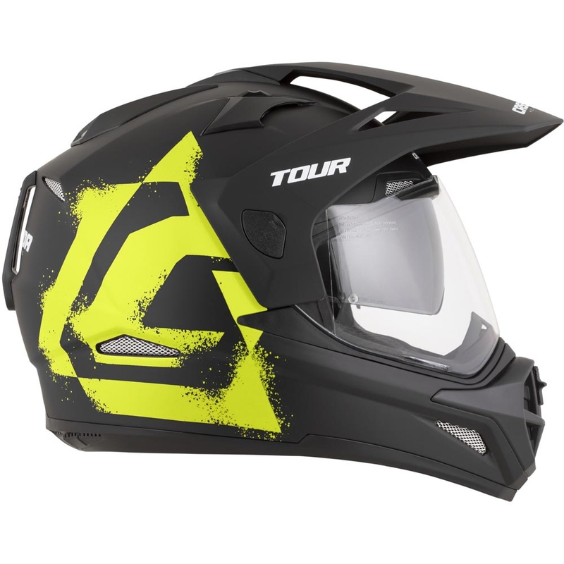 Enduro-moottoripyöräkypärä Cassida Tour 2.0 Crew mattamusta-fluo-keltainen